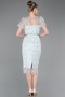 Robe De Cérémonie Perlé Midi Menthe ABK2412
