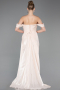 Robe de Soirée Longue Mousseline Beige ABU5974