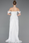 Robe de Soirée Longue Mousseline Blanc ABU5974