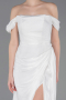 Robe de Soirée Longue Mousseline Blanc ABU5974