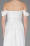 Robe de Soirée Longue Mousseline Blanc ABU5974