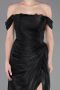 Robe de Soirée Longue Mousseline Noir ABU5974