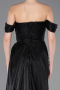 Robe de Soirée Longue Mousseline Noir ABU5974