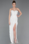 Robe De Soirée Dantelle Longue Blanc ABU5770