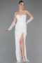 Robe De Soirée Dantelle Longue Blanc ABU5770