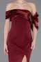 Robe De Soirée Longue Rouge Bordeaux ABU4024