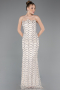 Tenue de Soirée Longue Squameuse Beige ABU5979