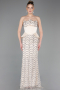 Tenue de Soirée Longue Squameuse Beige ABU5979