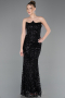 Tenue de Soirée Longue Squameuse Noir ABU5979
