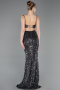 Robe de Soirée Longue Anthracite ABU5980