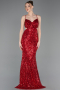 Robe de Soirée Longue Rouge ABU5980