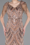 Robe de Soirée Longue Perlé Cuivre ABU5959