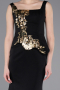 Robe Queue De Poisson Longue Noir-Or ABU5768