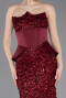 Tenue de Soirée Longue Squameuse Rouge Bordeaux ABU5979