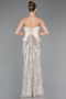 Robe de Soirée Longue Squameuse Beige ABU5978