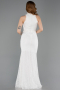 Robe de Soirée Longue Dantelle Blanc ABU5987