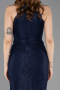 Robe de Soirée Longue Dantelle Bleu Marine ABU5987