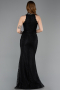 Robe de Soirée Longue Dantelle Noir ABU5987