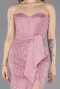 Robe de Soirée Longue Perlé Poudre ABU5988