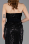 Robe de Soirée Longue Perlé Noir ABU5988
