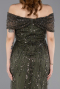 Robe De Soirée Midi Perlé Kaki ABK2592
