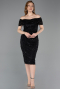 Robe De Soirée Midi Perlé Noir ABK2592