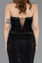 Robe Queue de Poisson Longue Dantelle Noir ABU5993