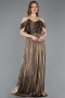 Robe De Cérémonie Mousseline Longue Cuivre ABU5283