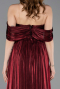Robe De Cérémonie Mousseline Longue Rouge Bordeaux ABU5283