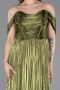 Robe De Cérémonie Mousseline Longue Pistache vert ABU5283