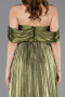 Robe De Cérémonie Mousseline Longue Pistache vert ABU5283