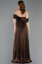 Robe De Cérémonie Mousseline Longue Brun ABU5283