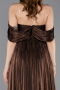 Robe De Cérémonie Mousseline Longue Brun ABU5283
