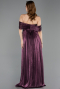 Robe De Cérémonie Mousseline Longue Prune ABU5283