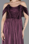 Robe De Cérémonie Mousseline Longue Prune ABU5283