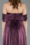Robe De Cérémonie Mousseline Longue Prune ABU5283