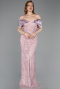 Robe De Soirée Perlé Longue Poudre ABU5400