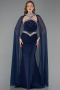 Robe Queue De Poisson Longue Bleu Marine ABU5866