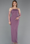 Robe De Soirée Perlé Longue Lavande ABU5550
