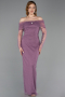 Robe De Soirée Perlé Longue Lavande ABU5550