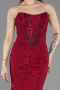 Robe De Soirée Dantelle Longue Couleur Cerise ABU5734