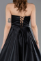 Robe de Soirée Longue Satin Noir ABU5998