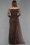 Robe de Soirée Longue Dantelle Brun ABU5999