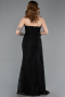 Robe Queue de Poisson Longue Dantelle Noir ABU5975
