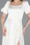 Robe de Soirée Longue Satin Blanc ABU6005