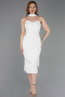 Robe de Cérémonie Midi Blanc ABK2593