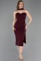 Robe de Cérémonie Midi Couleur Cerise ABK2593