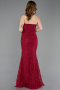 Robe De Soirée Dantelle Longue Couleur Cerise ABU5734
