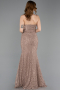 Robe De Soirée Dantelle Longue Cuivre ABU5734