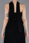 Robe de Soirée Longue Mousseline Noir ABU6011